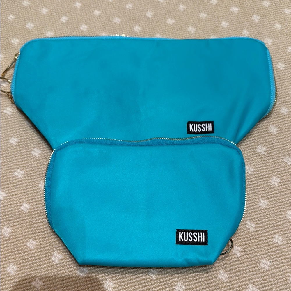 KUSSHI Teal Cosmetic Bag Set